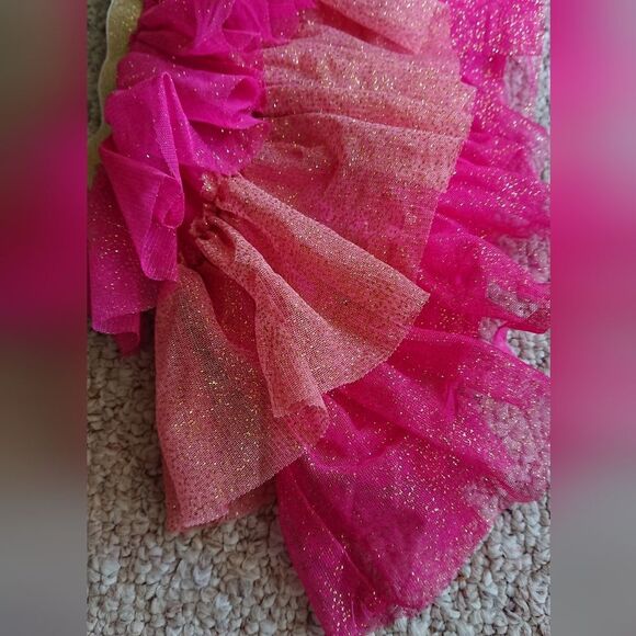 Tucker + Tate Tulle 3 layers tiered gold sparkle pink Skirt sz 3 - Picture 3 of 9
